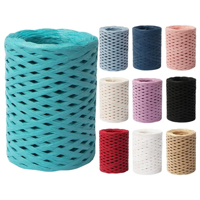 DIY Crafts Paper Raffia Ribbon Wedding Lace Rope Gift Box Wrapping Party Decoration For Packing Paper Twine Ribbon