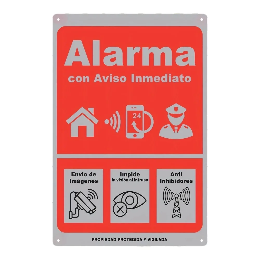 Premium Metal Alarm Notice Plate-Lasting Indoor/Outdoor Visual Deterrent for Enhanced Property Security & Intruder Prevention