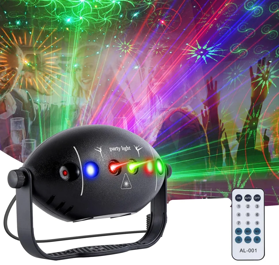 Dj Lighting Stage Party Lights Sound-Activated Disco Ball Lights Party Lights with Remote Control 3 Led Backlight Flashing Patterns Projection Lights Indoor Party Dance Hall Home Christmas Party Club Decoration Stage Lighting