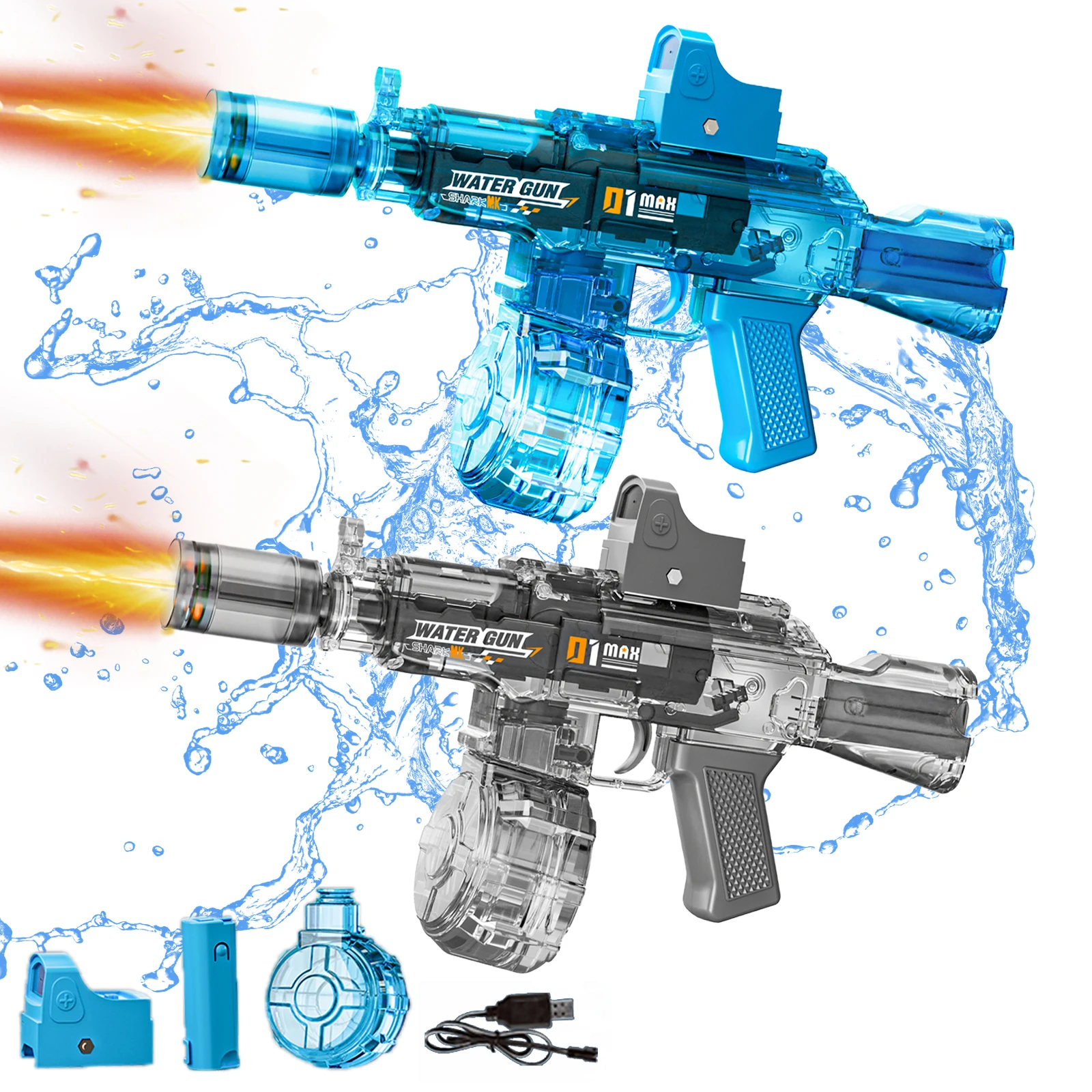 Electric Water Guns for Adults & Kids, Automatic Water Gun Lights Flashing, 26 FT Long Range, Summer Outdoor Pool Beach Toy