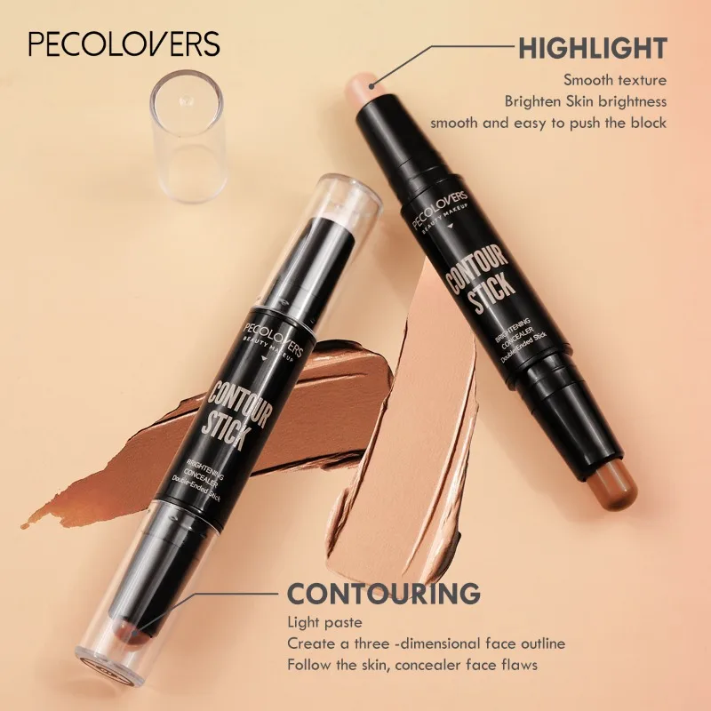 Double-ended concealer stick for facial makeup lightweight makeup concealer stick