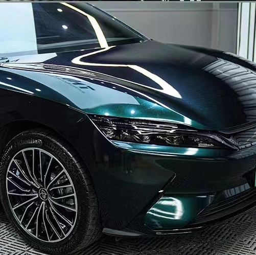 Highest qualityGloss Qianshan Cui green vinyl Wrap Film Car Wrap Film Non degumming Non fading quality Warranty 1.52M*17M roll