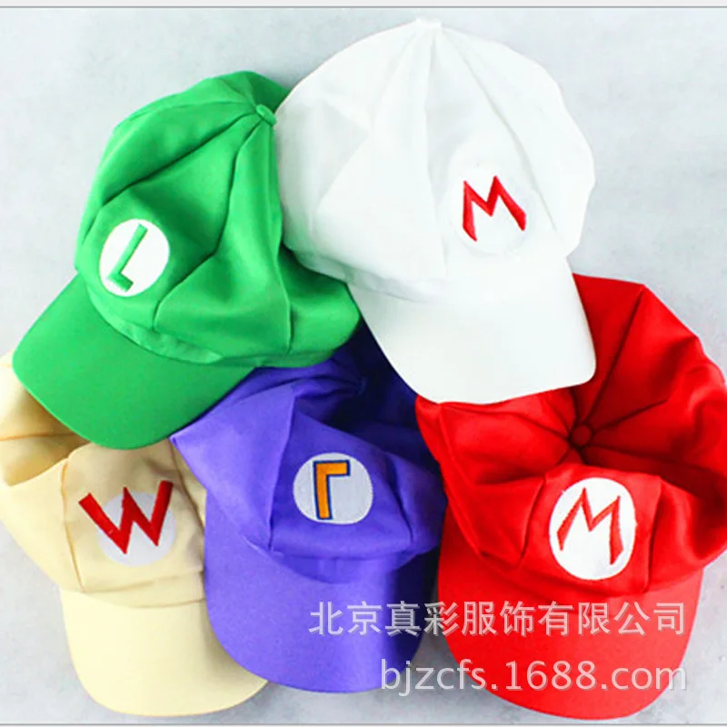 Hot Selling Super Mary Hat Cute Cartoon Surrounding Beret Men's and Women's Red and Green Manufacturers Wholesale in Stock