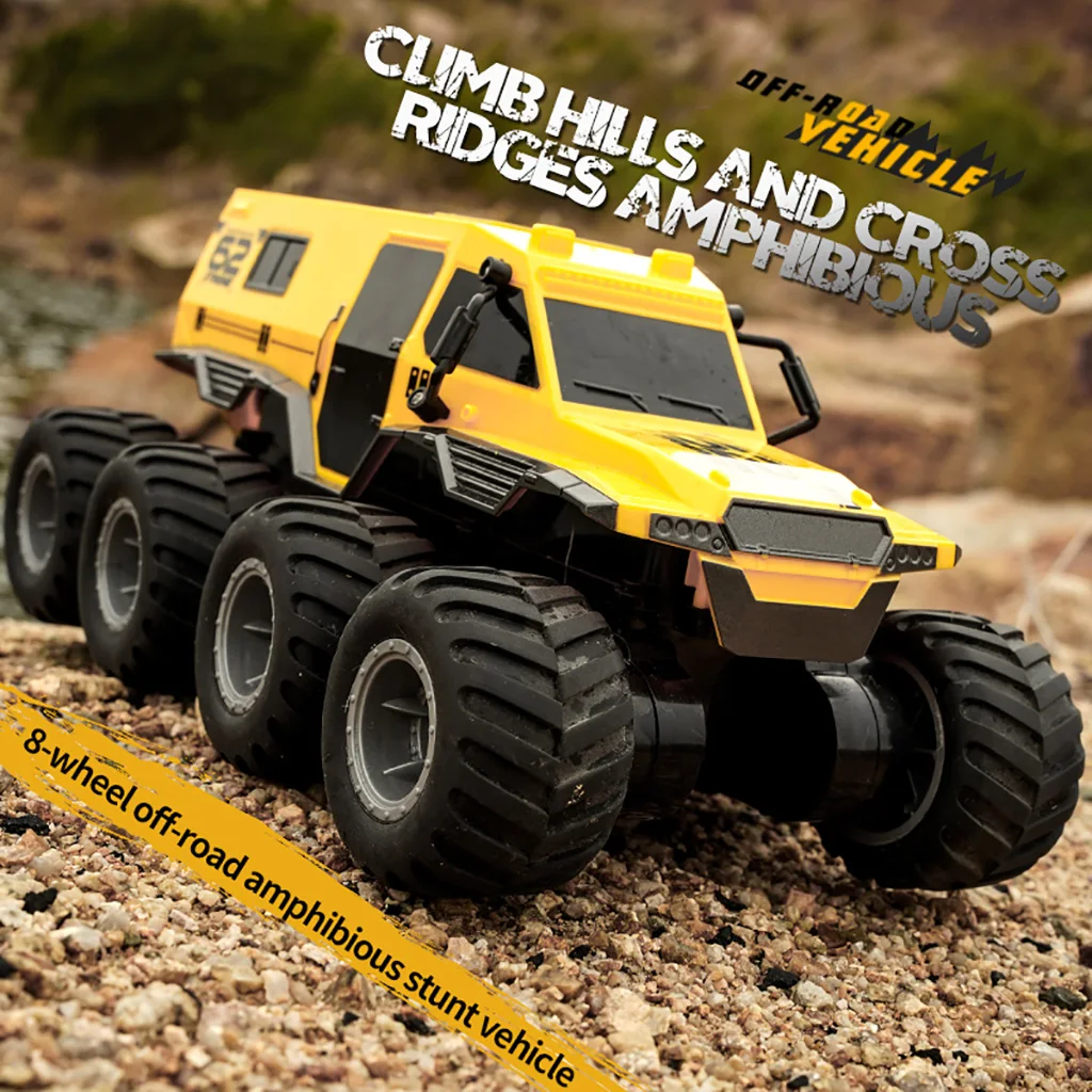 Q137 RC Car 8-Wheel 2.4G Amphibious Off-Road Climbing Stunt Vehicle All Terrain Controlled Gift Toys RTR For Children Kids