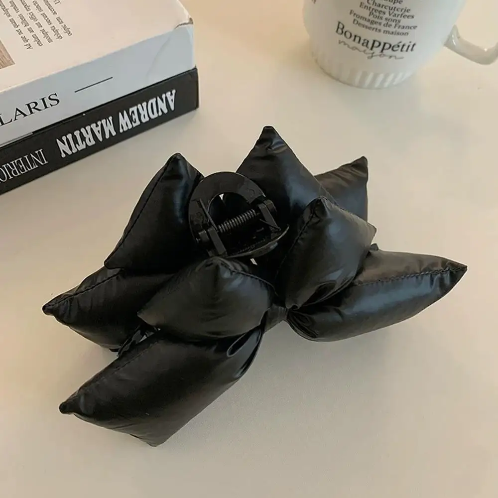 

Женский большой зажим с бантом в виде акулы, зажим для хвоста, зажим для волос с бантом, коготь для волос, милая заколка для волос, челка, черные когти из искусственной кожи, головной убор