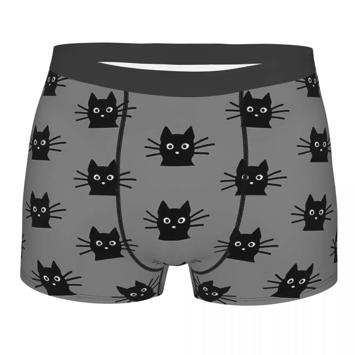 Black Cat Face Underpants Homme Panties Men\'s Underwear Ventilate Shorts Boxer Briefs