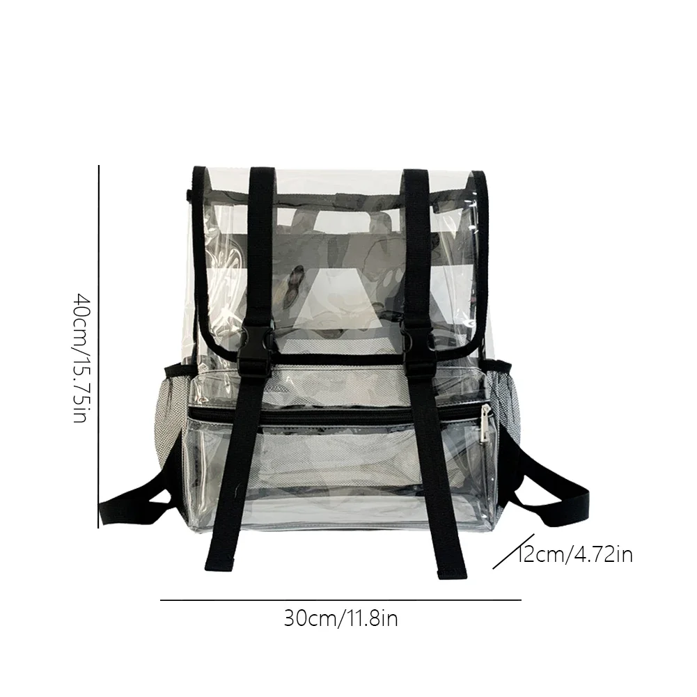 Transparent PVC Women Backpack Solid Color Casual Clear Waterproof Student School Bags Fashion Travel Rucksack for Men Women