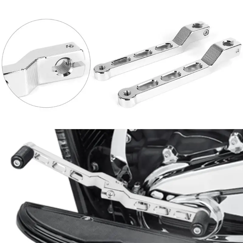 M76E Motorrad-Schaltgestängehebelpaar, bearbeitete Metallarme, ausgeschnittenes Armdesign und verzahnte Montagestruktur für den – Detail 9