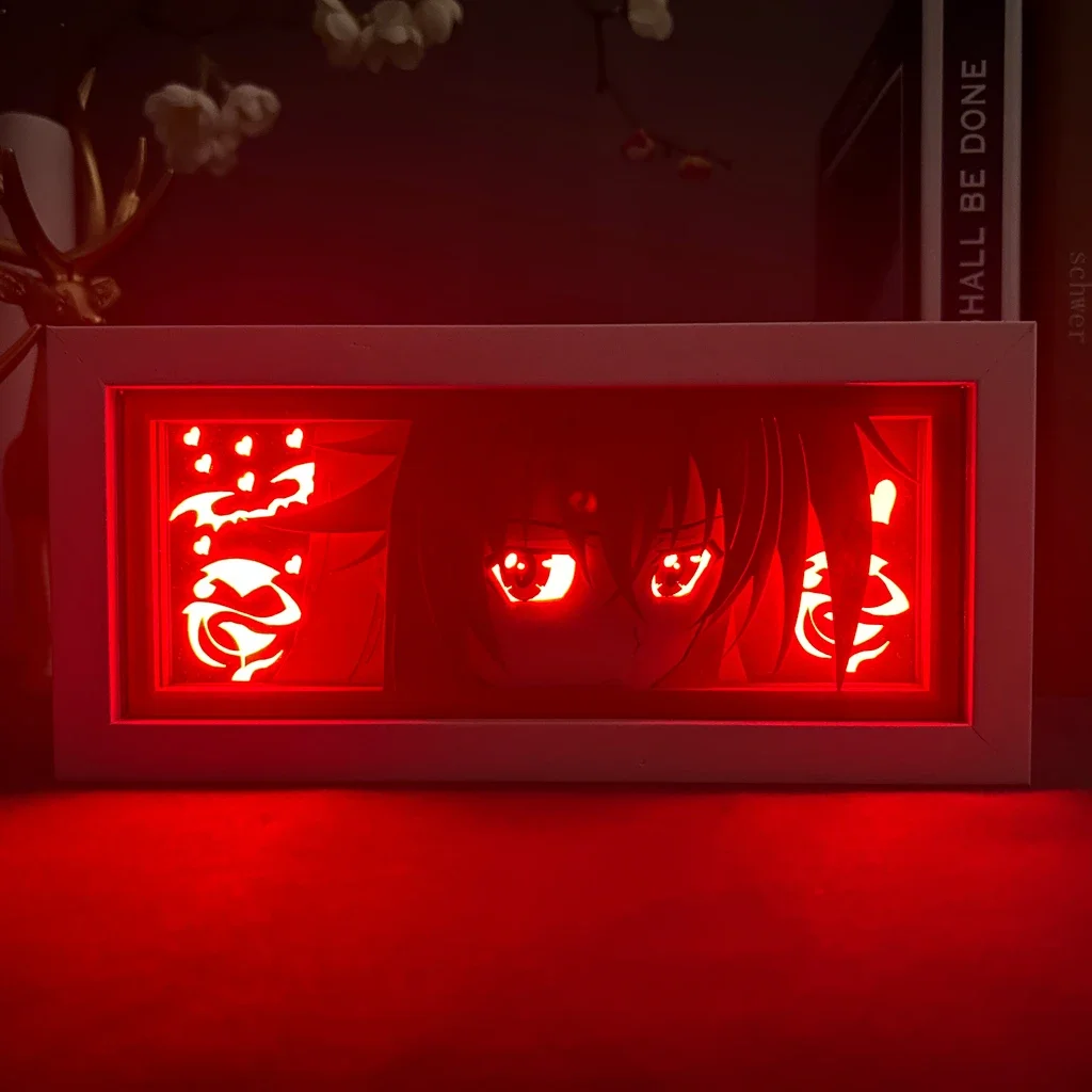 Rias Gremory Led Anime Light Box For Bedroom Decoration Paper Cut Shadow Box Birthday Gift Bedside Night Lamp Christmas Gift