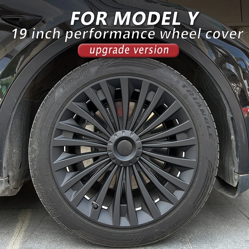 4PCS Hub Cap Performance Replacement Wheel Cap Automobile Full Rim Cover Accessories for Tesla Model y 2018-2023 Hubcap 19 Inch