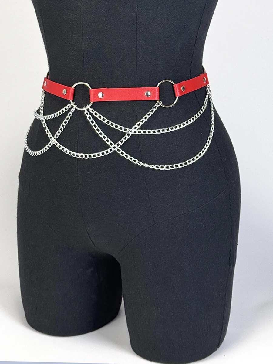 المرأة الشارع نمط سلسلة تسخير الخصر سلسلة الملحقات قابل للتعديل سلسلة حزام البطن القوطية الجسم سلسلة مهرجان مجوهرات للبنات #2