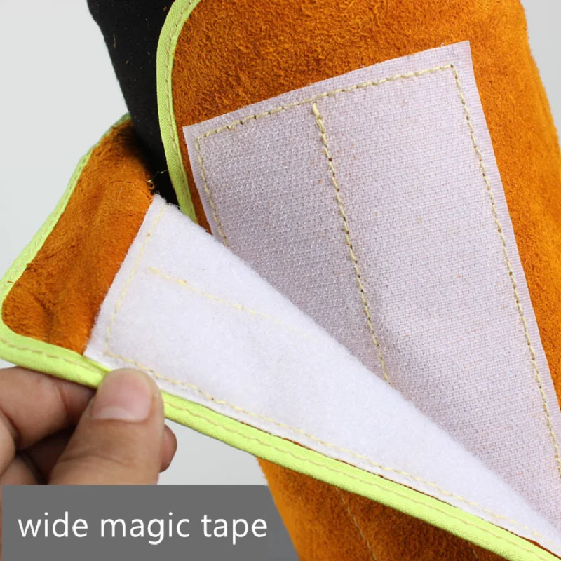 Welding Work Safety Foot Leg Protection Cowhide Leather Fireproof Heat Insulated Wear-resistant with VELCRO  Elastic Band