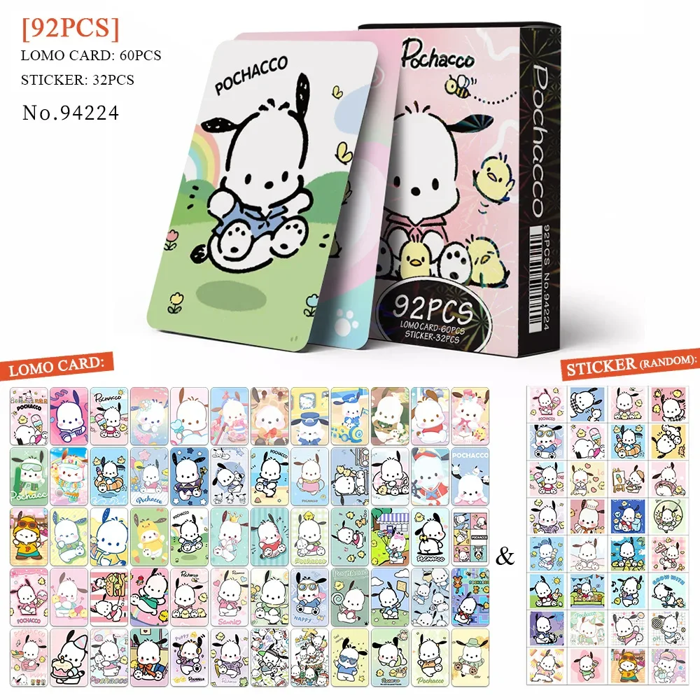 Sanrio Pochacco-Juego de tarjetas Lomo de alta calidad, marcadores Kawaii, pegatinas impresas en HD, serie de tarjetas fotográficas, regalo de