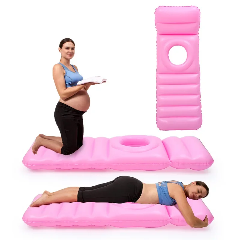 Colchón inflable para embarazadas en forma de O, colchoneta de Yoga portátil de PVC, colchoneta propensa, cama flotante de agua para exteriores/balsa para relajación y soporte