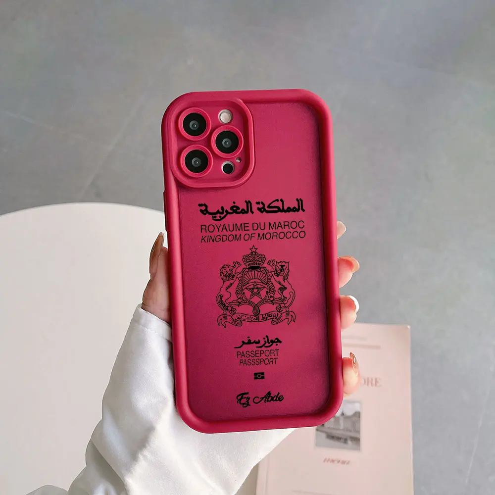 Morocco Passport Phone Case for IPhone 16 15 14 13 12 11 Pro Max Mini XR XS X 7 8 Plus Soft TPU Back Cover with