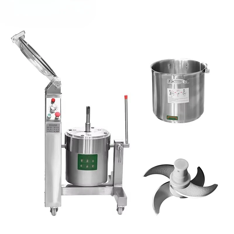 Commercial Tabletop Multifunctional Chopper, All Stainless Steel, Electric for Meat & Vegetable Mincing