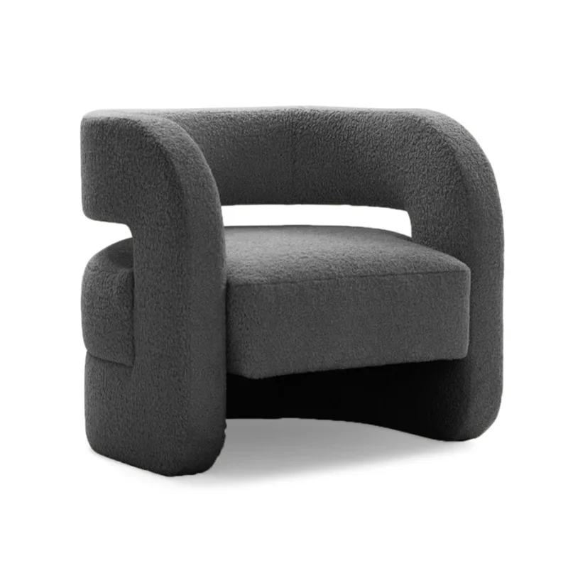 

Nordic simple fabric single sofa chair, hotel living room leisure chair, clubhouse sales office reception single chair