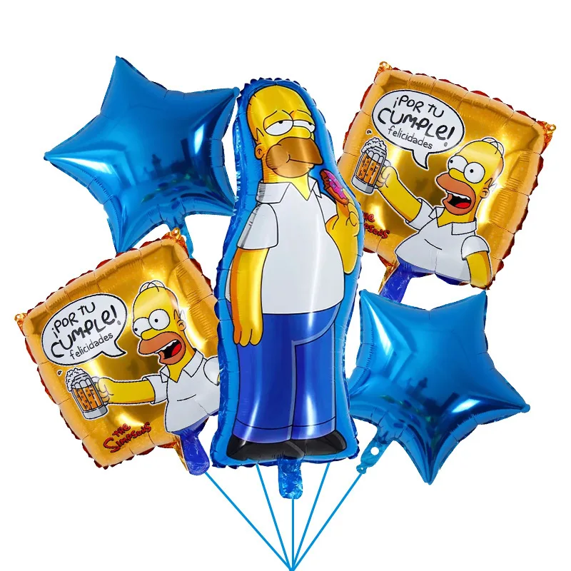 Cartoon anime aluminum film The Simpsons beer balloon holiday decoration