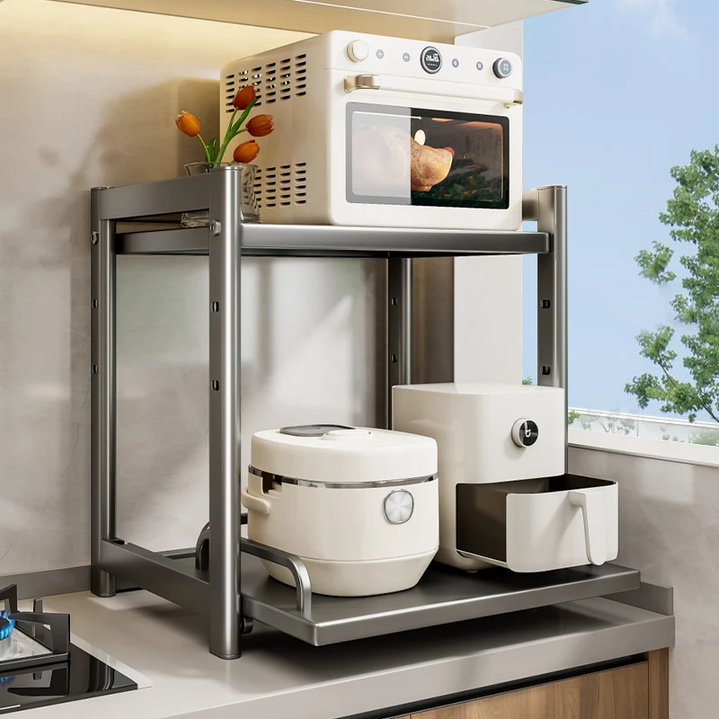 

Microwave oven, storage, shelf, kitchen, countertop, multi function, tabletop, layered