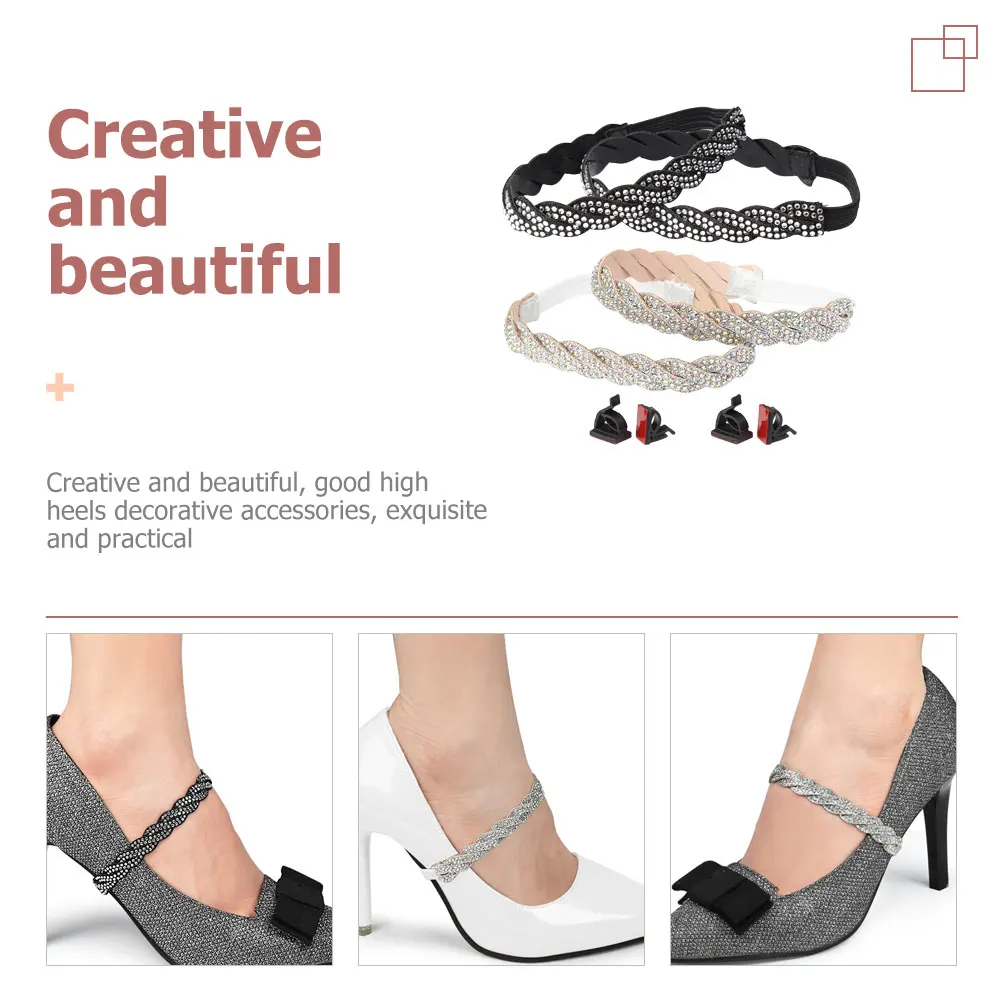 

4pcs Detachable Straps For High Heels Replacement Ankle Straps Small Elastic Shoe Laces Women Daily Use Heel Band High Heel