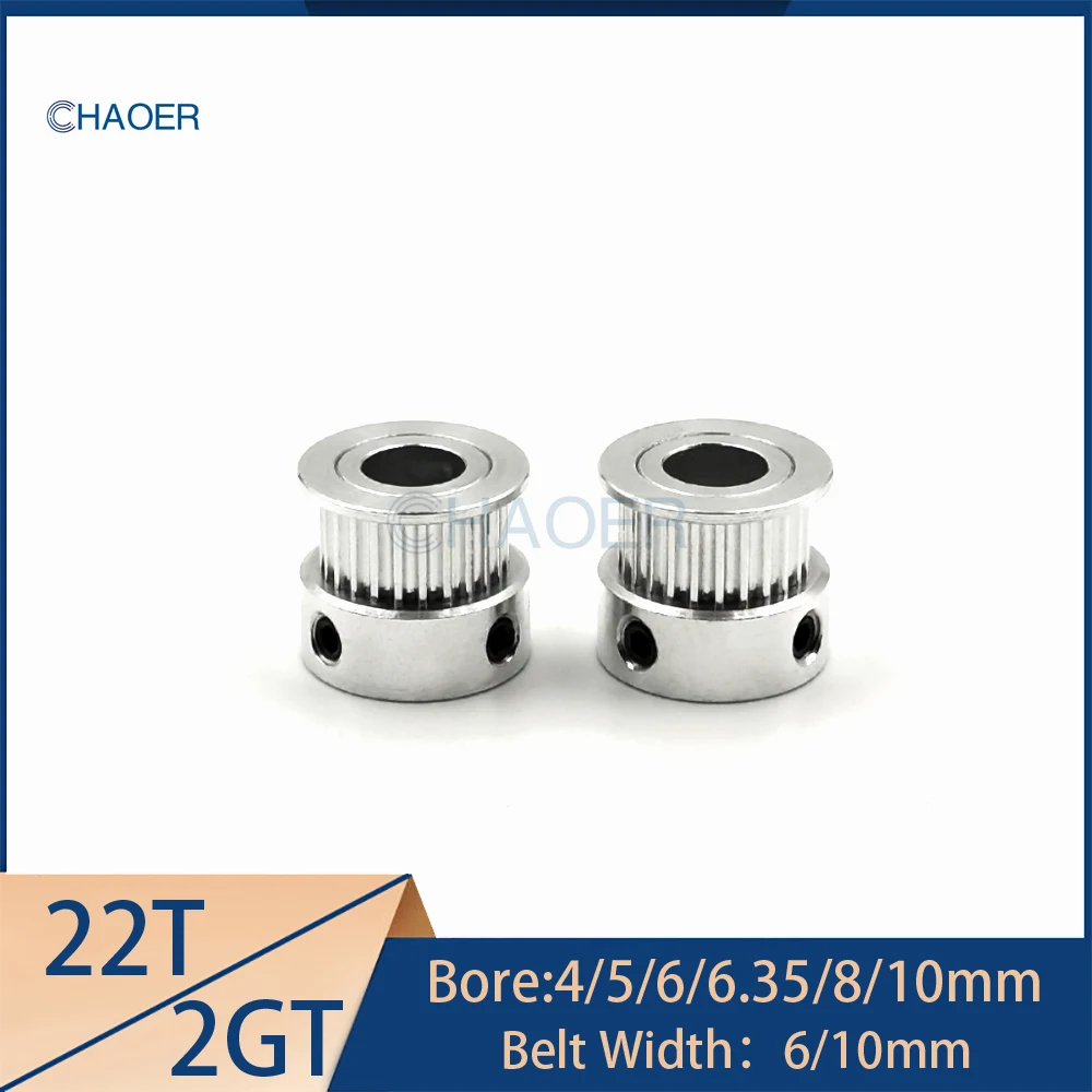 

2GT 22 Teeth Timing Pulley Bore 4/5/6/6.35/8/10mm For GT2 Open Belt Width 6/10mm 2MGT 22Teeth Small Backlash Synchronous Wheel