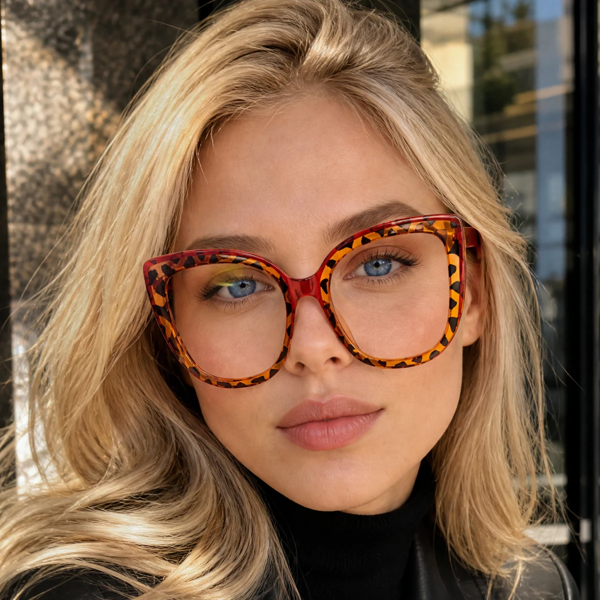 1 Pair of Women's Color-Blocked Cat-Eye Large-Frame Decorative Glasses, Stylish and Eye-Catching, Gentle and Elegant, Unique and Attractive, Suitable for Daily Commuting, Casual Outings, and Date Nights with Friends