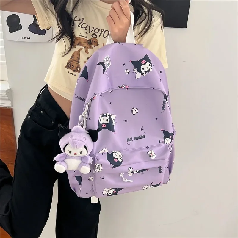 

MBTI Kuromi Womens Backpack Japanese Fashion Casual Cute Aesthetic Backpacks Kawaii Cartoon College Style Female Aesthetic Bags