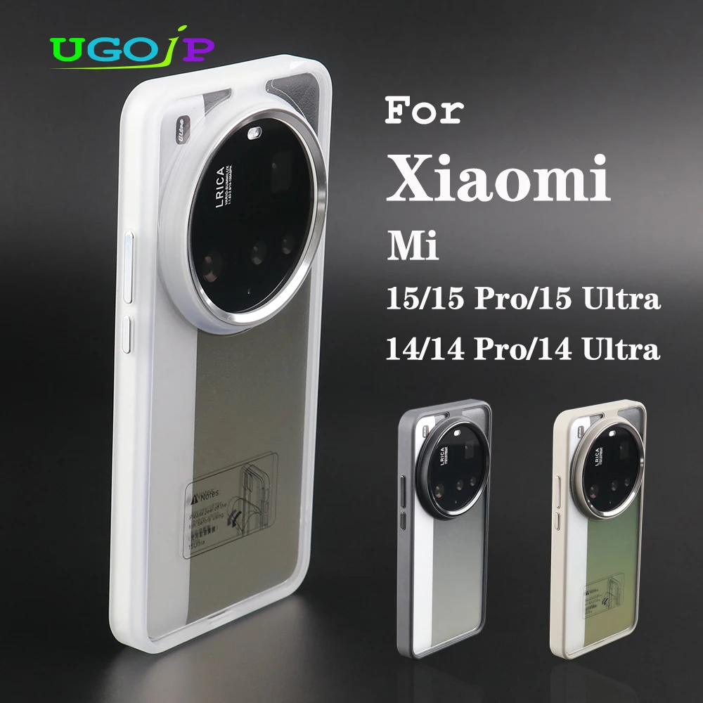 

UGOjP For Xiaomi Mi 15 Ultra 15 Pro 14 Ultra 14 Pro Phone Case Transparent Soft TPU Frame Clear Hard PC Protective Back Cover
