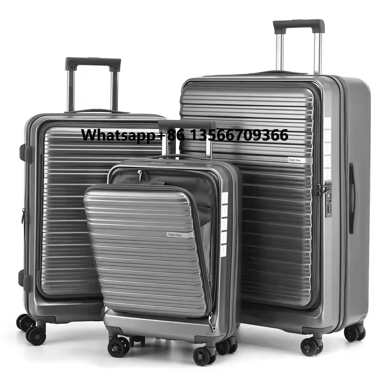 

Wholesale Expandable 20"25"29" Inch Abs Deep Travel Hand Luggage 3 Pieces Zipper Front Open Trolley Suitcase Sets Unisex