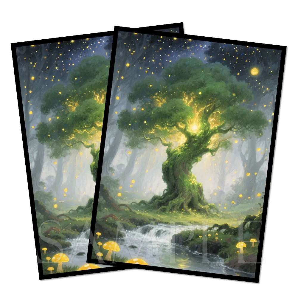 60Pcs/set 66X91Mm Diy Self Made Green Forest Card Sleeves Green Forest Card Protective Cover Gift Toys