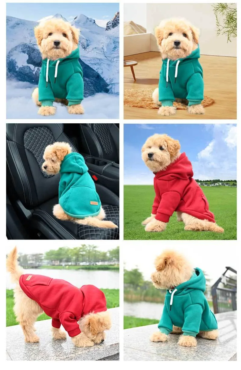 Pet Dog Clothes Hoodie Sweater Fleece Small Medium Dog Clothing Coat Jacket Sports Outdoor Sweatshirt Puppy Bichon Teddy Costume