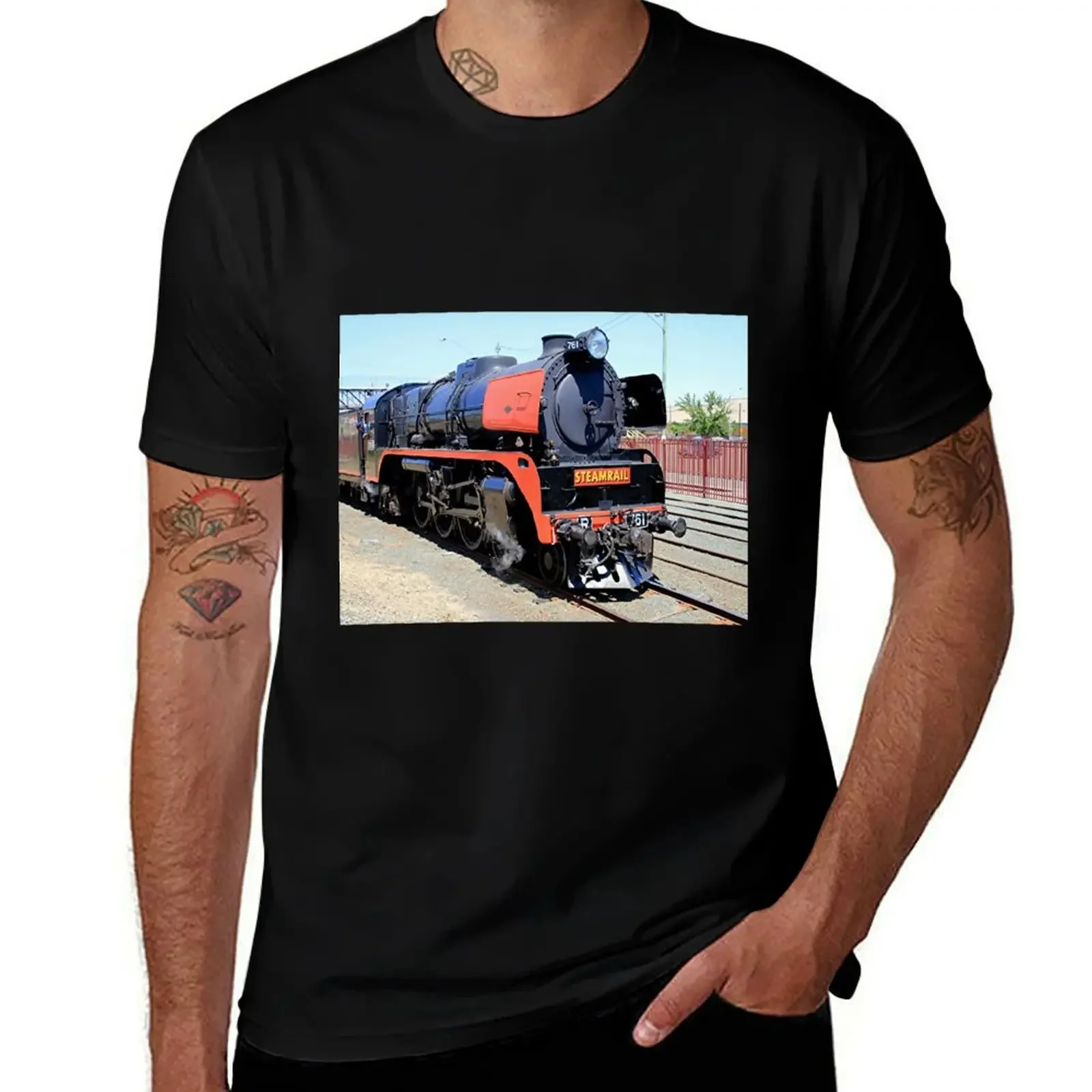 Steam train engine, Victoria, Australia T-Shirt vintage graphic tee graphic t shirt vintage mens graphic t-shirts funny