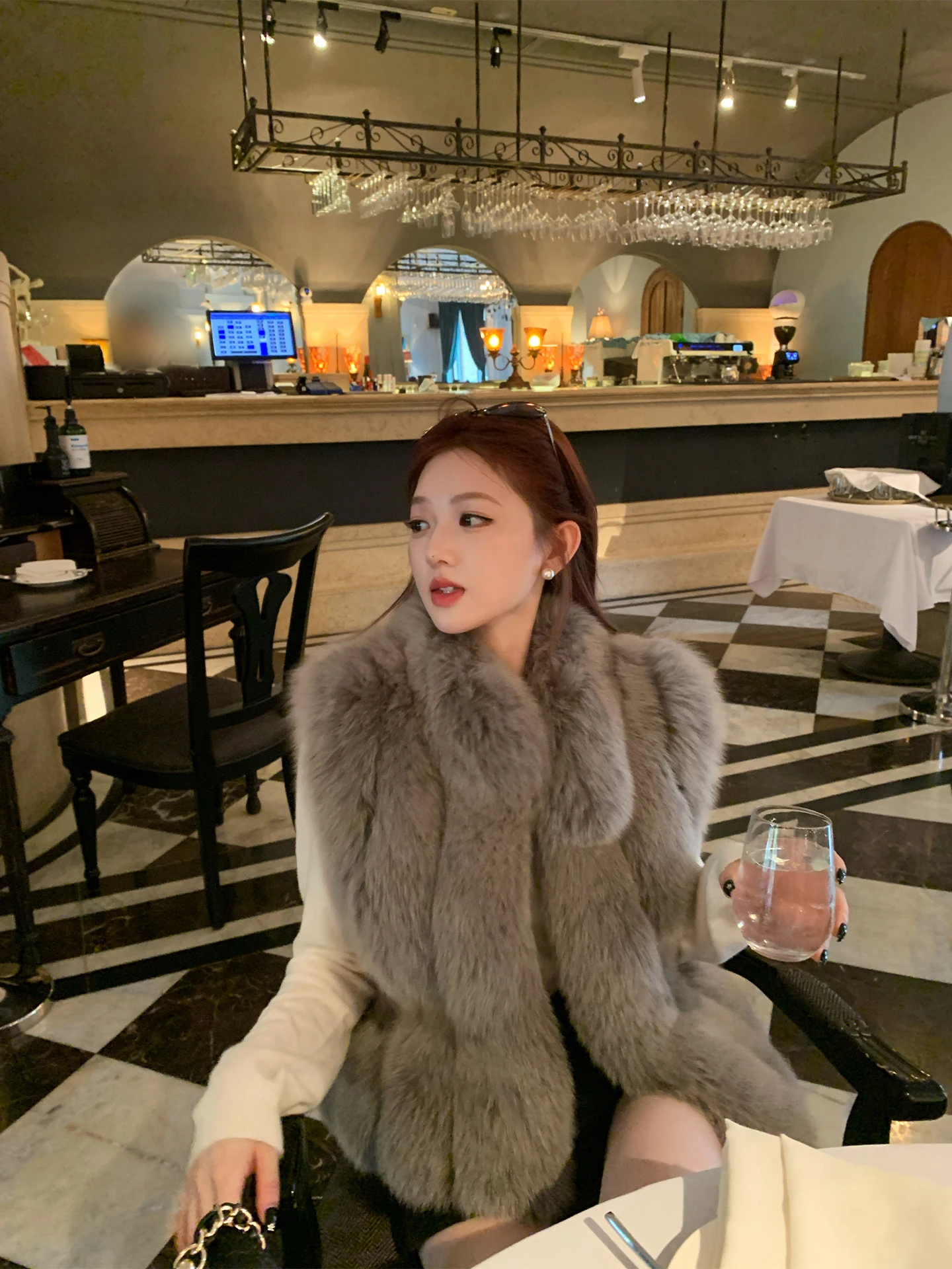 

Daisy Nordic Snowscape Fur Vest 2025 Autumn Winter New Sle Bloggers Layering Warmth Non-Sved ort Length Coat