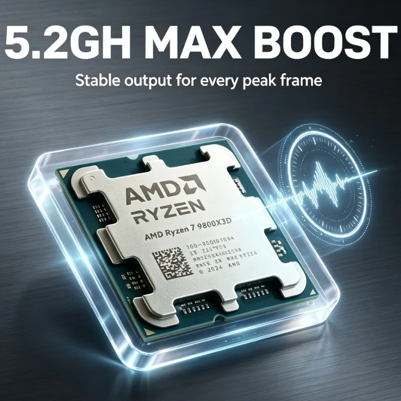 AMD Ryzen7 9800X3D Gaming CPU 8C 16T 4.7GHz 96MB L3 Cache 4NM 120W Socket AM5 DDR5 Desktop Processor No Fan