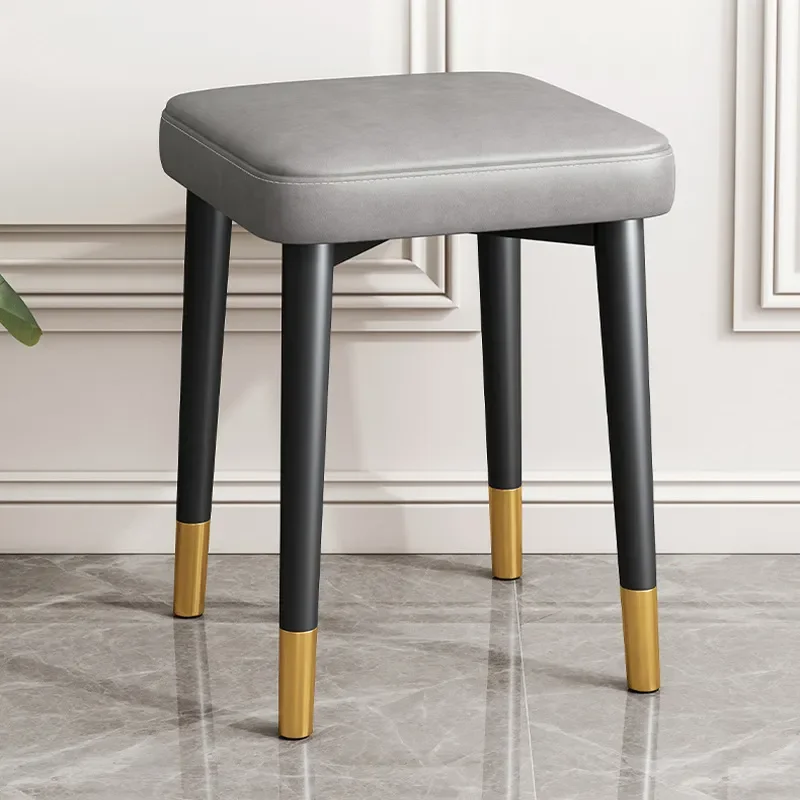 Modern Stackable Dining Chair Simple Light Luxury Wrought Iron Stool for Living Room Makeup Household Furniture