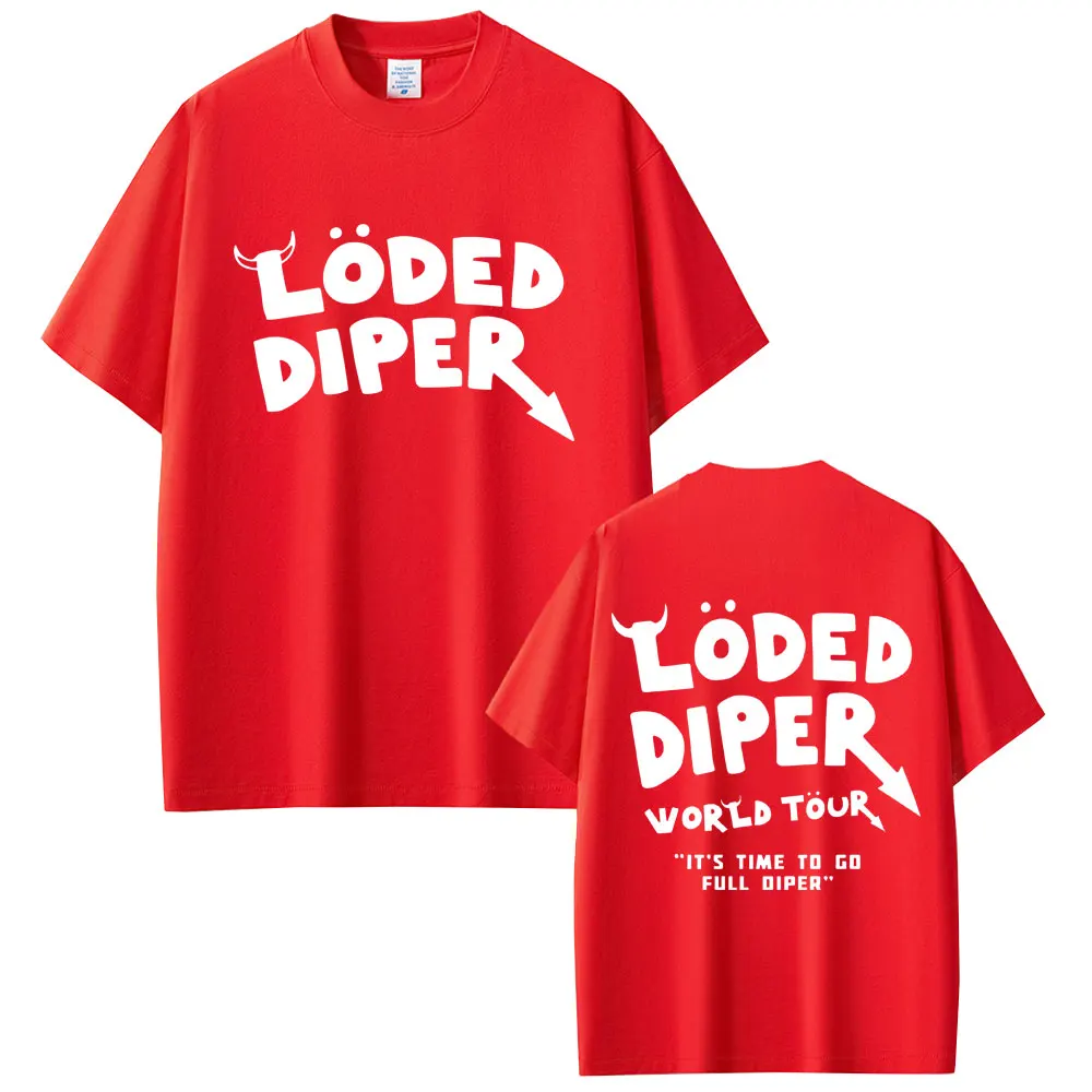 Loded Diper World Tour T-shirt Men Women Clothing Vintage Rock Oversized Short Sleeve T-shirts Men Casual 1pure Cotton T Shirts