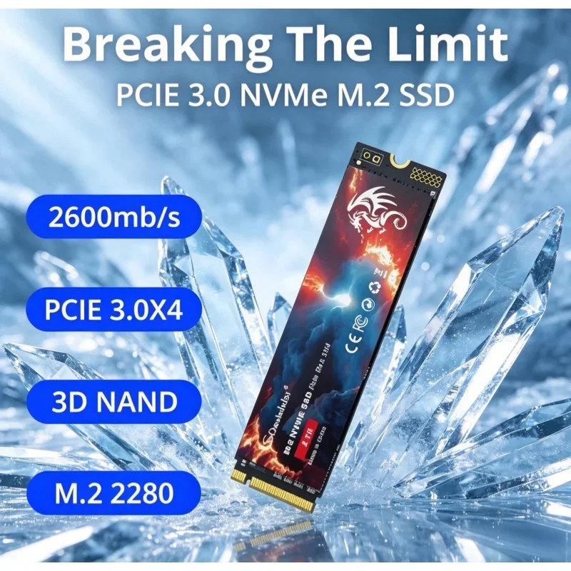 pcie30-nvme-m2-2280-ssd、2600mb-sの高速データ転送速度、3d-nand搭載、ゲーミングノートパソコンやデスクトップパソコン用内蔵ソリッドステートドライブ。