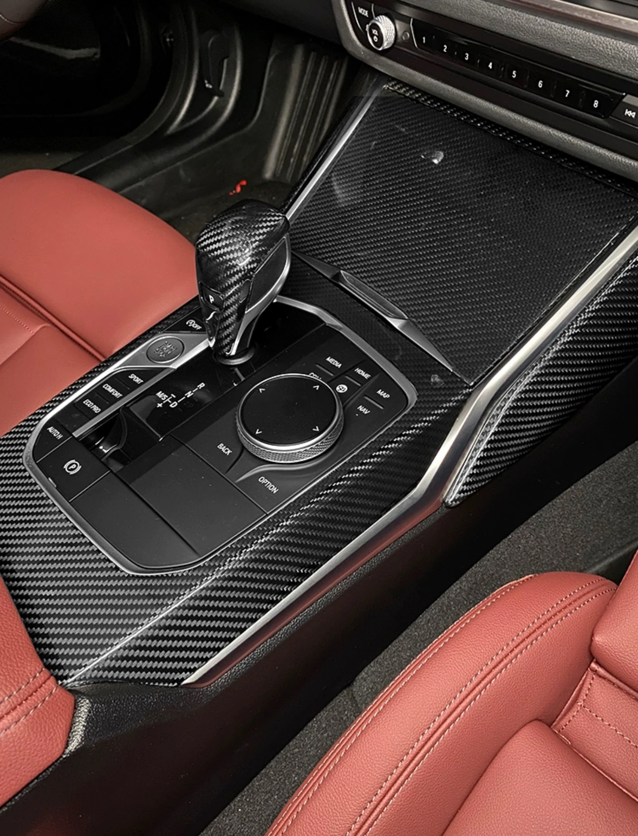 B-M-W 3 4 Series G20 G21 G28 2020 + 100% dry carbon fiber 8 pcs interior with pure carbon fiber interior