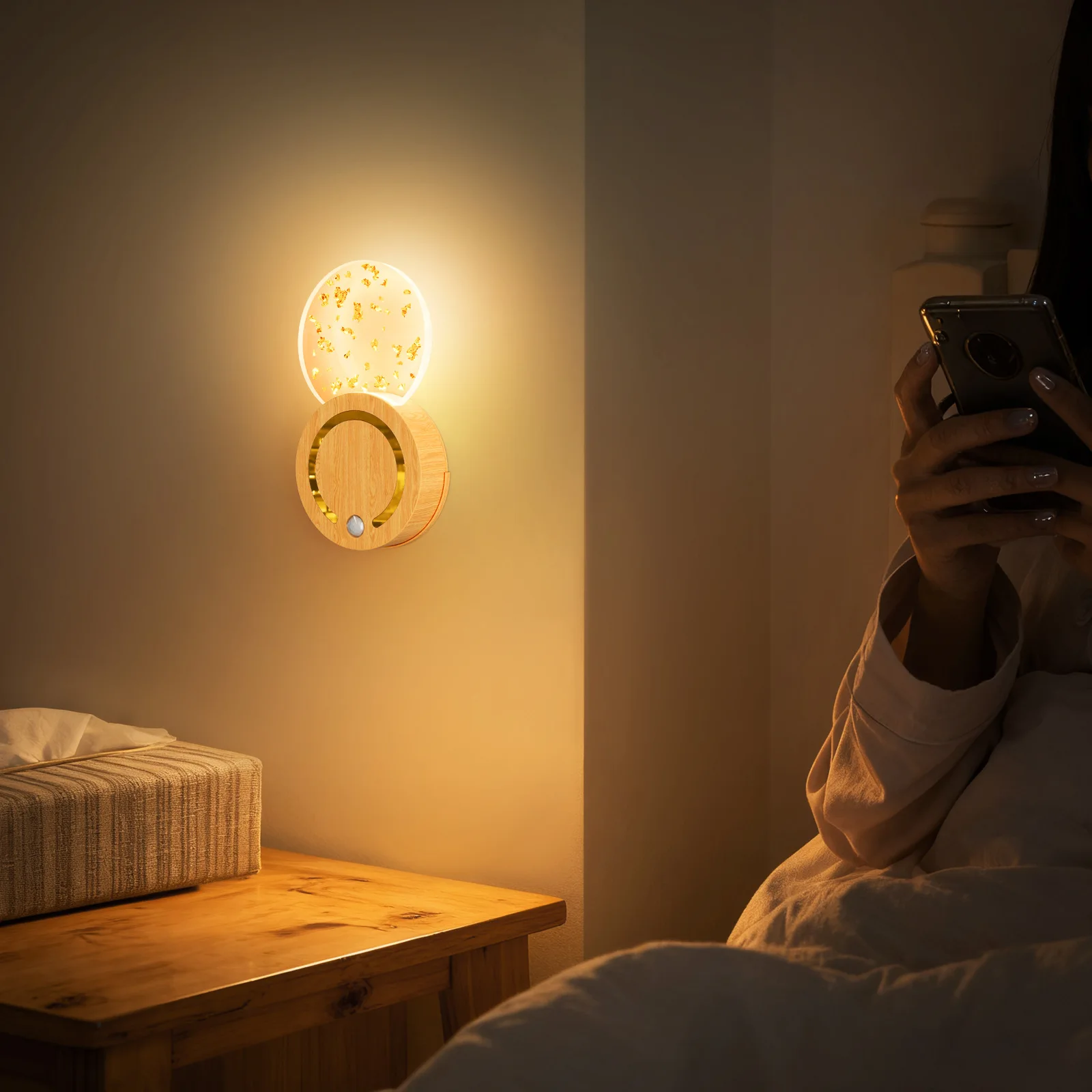 nordic-motion-sensor-night-light-1200mah-battery-acrylic-gold-foil-sconce-wireless-simple-wall-lamp-for-bedroom-bedside-home