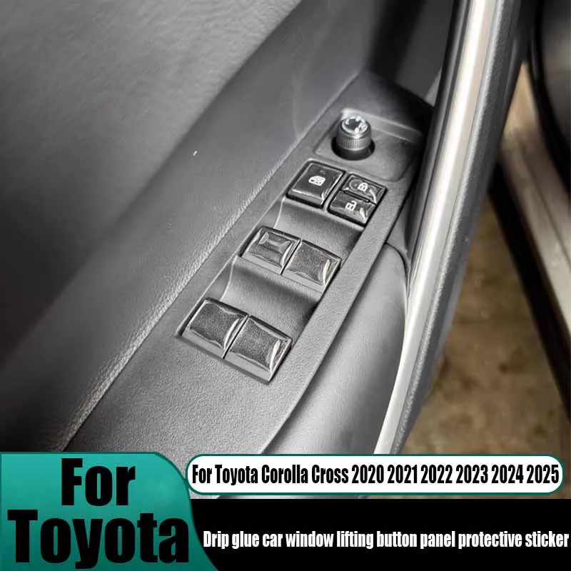 Drip glue car window lift button panel sticker car interior accessories For Toyota Corolla Cross 2020 2021 2022 2023 2024 2025