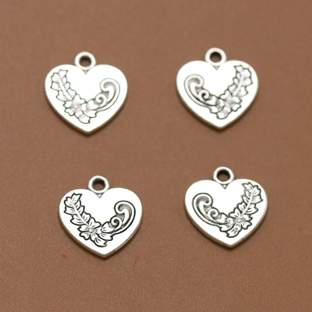 

10 шт. двусторонних подвесок-сердечек из сплава, серебристые, для изготовления ожерелий, браслетов и ювелирных изделий своими руками
