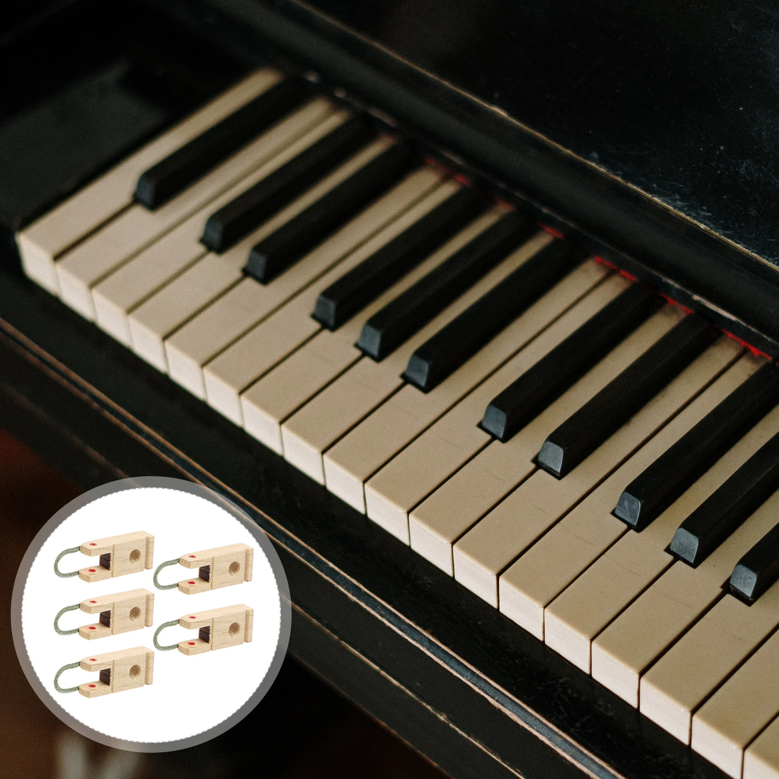 

5Pcs Professional Piano Butt Flanges Durable Polished Wood Middle Pedestals Easy Install Piano Repair Supplies Tuning Tools