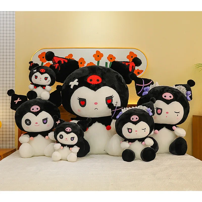 25/50/60cm Sanrio Kuromi Plush Toy Kawaii Dark Angel Demon Doll Throw Pillow Doll Christmas Birthday Gift for Children Ornaments