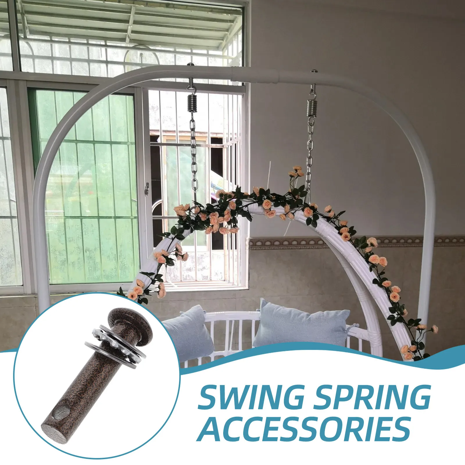Heavy Duty Metal Swing Ring for Hammock Chair Porch Swing Hanging Accessories Low Noise Vibration Dampening Ring Kit view 3