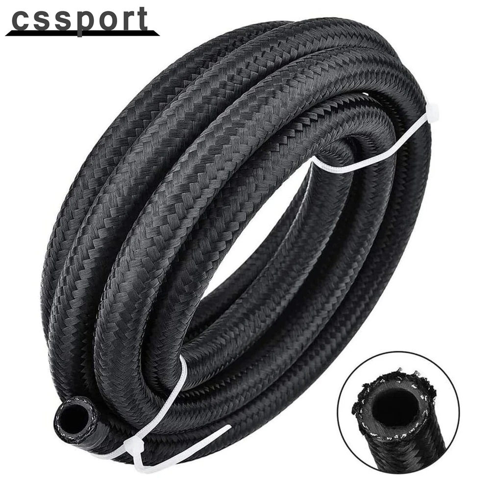 

4AN 6AN 8AN 10AN 12AN Nylon & Stainless Steel Braided Fuel Hose Oil Gas Air Line