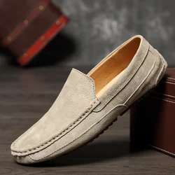 Genuine Leather Men Casual Shoes Luxury Brand 2023 Mens Loafers Moccasins Breathable Slip on Black Driving Handmade Boat  Shoes