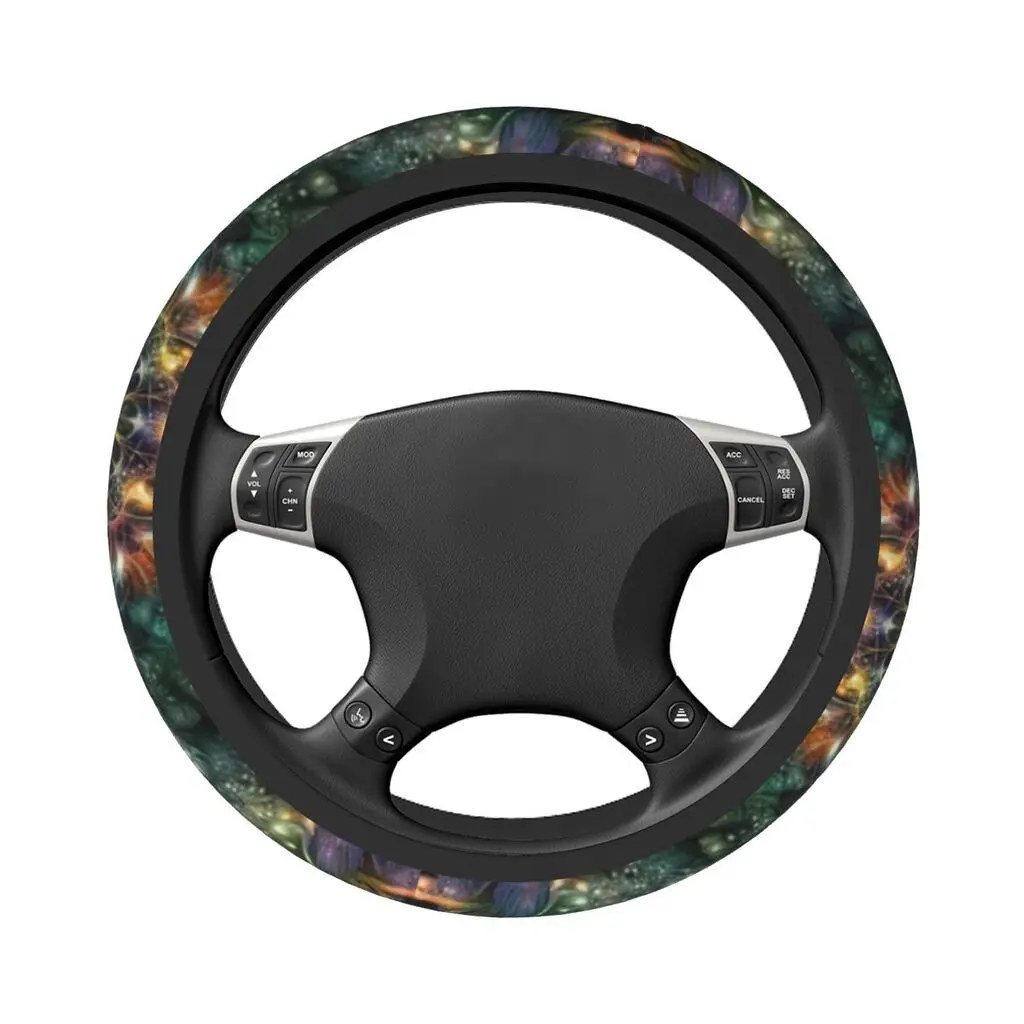 38cm Car Steering Wheel Cover Artistic Pattern Universal Cute Auto Decoration Colorful Automobile Accessory