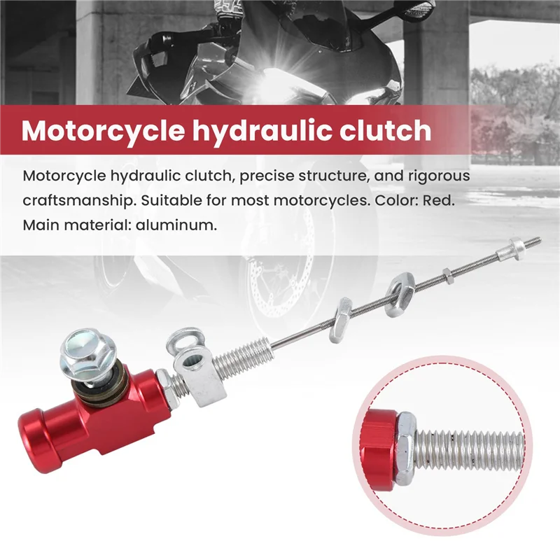 ABOK-دراجة نارية قابض هيدروليكي أسطوانة رئيسية قضيب الفرامل مضخة M10x1.25Mm الألومنيوم الأحمر #2