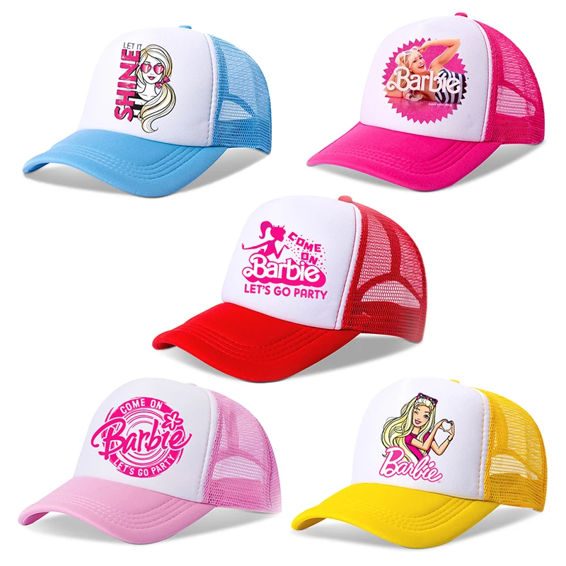 

Barbied Kawaii Baseball Caps Girl Baby Cartoon Anime Peaked Cap Summer Sweet Fashion Parent-child Sunhat Outdoor Mesh Hats Gift