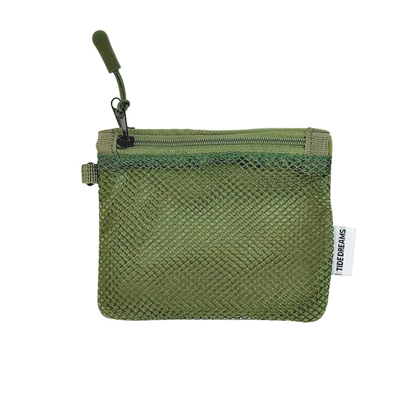 

DHL200pcs Coin Purses Women Polyester Plain Transparent Mesh Short Storage Bag Mix Color